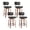 Black, variant on ClinQ 26 inch Swivel Counter Height Bar Stools Set of 2, Faux Leather Seat with Back, Walnut Bentwood Legs and Metal Footrest, White-Sliver Footrest