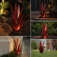 thumbnail image 2 of Solar Lights Outdoor Waterproof, 1.8ft Metal Artificial Agave Plant Solar Garden Lights, for Pathway Walkway Yard Lawn Decorative Landscape Lighting, Warm White (Red), 2 of 8