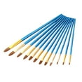 thumbnail image 4 of GOOHOCHY Blue Nylon Paint Brushes with Plastic Handles for Painting Use 12pcs Set Perfect for Students and, 4 of 8