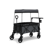 SACVON All-Terrain Stroller Wagon for kids with Canopy, Parent Organizer, Adjustable Handlebar, 2 Cup Holders