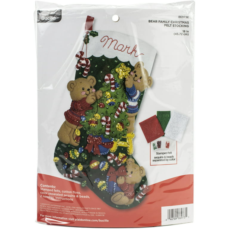 Bucilla Holiday Patchwork - Christmas Stocking - Felt Applique Kit