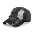 thumbnail image 2 of Lumtrix Vintage Distressed Denim Hat for Men and Women Light Ripped Baseball Caps Adjustable Dad Hats Black One Size, 2 of 3