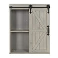 thumbnail image 6 of Kate and Laurel Cates Decorative Wood Wall Storage Cabinet with Sliding Barn Door, Rustic Gray, 6 of 9