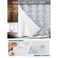 thumbnail image 5 of No Hook Shower Curtain with Snap-in Liner, Grey Flowers Waterproof Fabric Bathroom Curtains, Spring Floral Farmhouse Retro Art Bath Curtains & Mesh Top Window 54"x78", 5 of 9