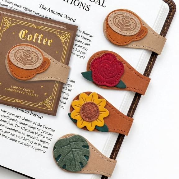 4 PCS, Vintage Magnetic Leather Bookmarks, Bookmark Page Markers Clips for Reading, Cute Book Marks for Reading Women Kids, Book Accessories for Book Lovers, Students, Teachers, Unique Reading Gifts