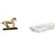 thumbnail image 1 of Figura de caballo, escultura de caballo en miniatura, adorno de resina coleccionable, estatua de animal con superficie ligera, bandeja de almacenamien, 1 of 8