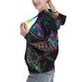 thumbnail image 2 of Lsque Colorful Plant Turtle A Pattern Casual Women's Hoodie,Hooded Sweatshirt with Kangaroo Pocket,Pullover Hoodie with Eye-catching Drawstrings-Medium, 2 of 7
