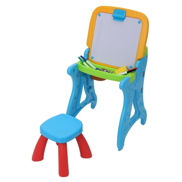 2in1 Art Studio Easel Desk With Stool & Storage, Foldable Activity