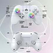 Subsonic – Wireless controller for Switch and Switch Oled – Wireless gamepad controller with LED, vibrations ant 6 axis gyro - White
