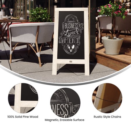 Alamont Home - Canterbury 20"W x 2-26"D x 40"H Magnetic A-Frame Chalkboard - Weathered Brown