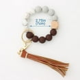 thumbnail image 3 of Sunxin Wrist Keychain Pendant, Anti-Loss Bracelet, Keychain, Coffee Colorsilicone Key Ring Bracelet, Women Beaded Bangle Keychain Wristlet Leather Tassel, 3 of 6