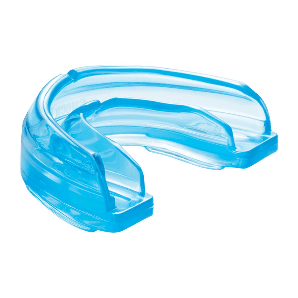 Shock Doctor Braces Mouth Guard, Instant Fit, Strapped, Adult, Blue