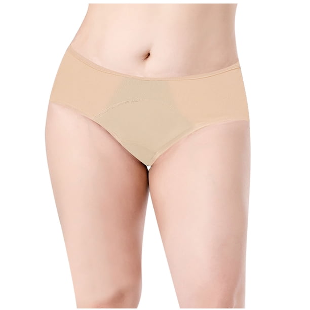 Puntoco Ropa interior corta para mujer, pantalones fisiológicos menstruales de cintura media alta de talla grande para mujer, pantalones triangulares a prueba de fugas, ropa interior deportiva tra