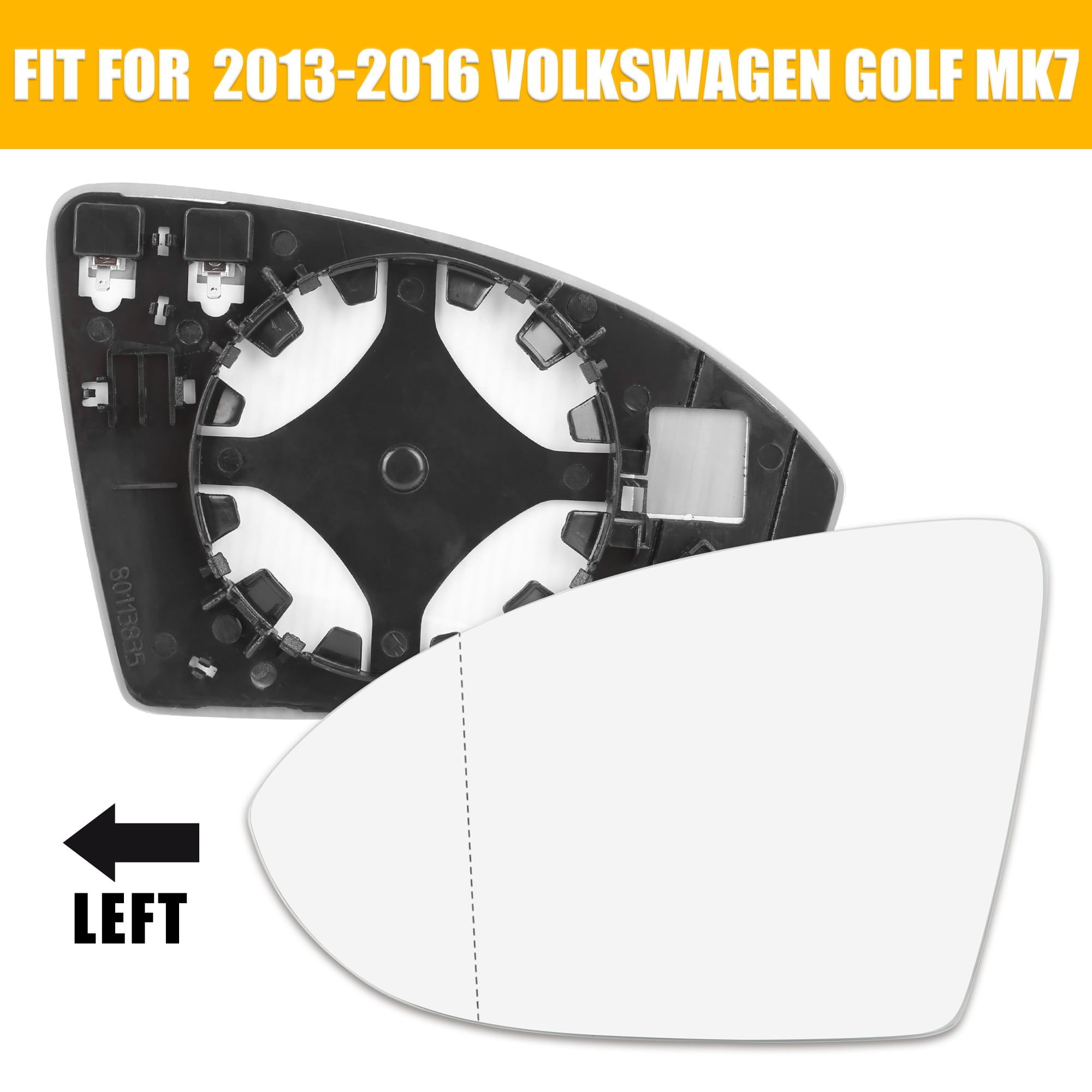 Unique Bargains Mirror Glass Heated Backing Plate Left Side Rearview Mirrors
