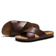 thumbnail image 3 of Sandales en Liège pour Hommes à Brides Croisées, Claquettes de Plage Confortables, 3 of 11