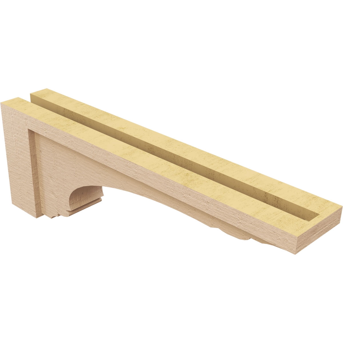 4"W x 24"D x 8"H Thin Warren Rough Cedar Woodgrain TimberThane Corbel, Primed Tan