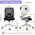 thumbnail image 3 of IPKIG Foldable Office Chair - Home Office Desk Chairs with Wheels and Flip-Up Arms - Foldable Backrest Mesh Computer Chair Adjustable Swivel Rolling Home Executive (White), 3 of 15