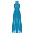 thumbnail image 3 of iefiel Robe de Danse Lyrique Sans Manches avec Strass Scintillants, Robe Maxi Fendue, Vêtements de Danse de Salon, Bleu Clair S, 3 of 5