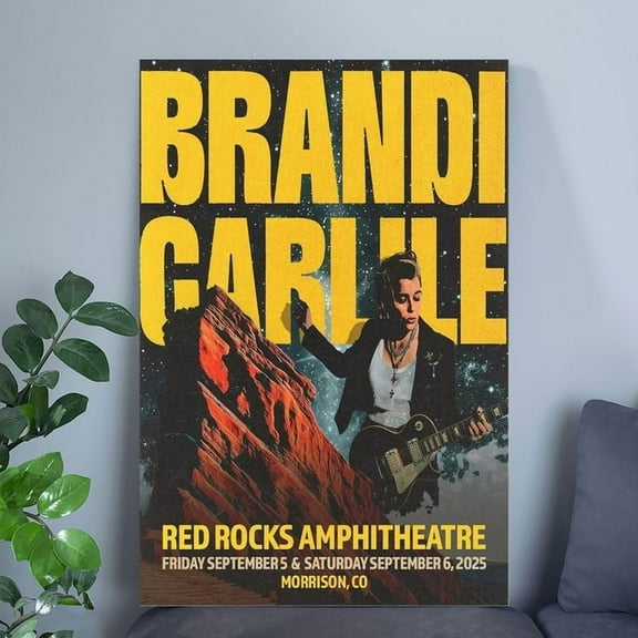 Brandi Carlile Red Rocks Amphitheatre 2025 Tour Poster Music Retro Style - Size 24''x36'' - Kiloa