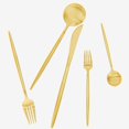 thumbnail image 1 of Matte Black Silverware Set 5 Pieces, Stainless Steel Flatware Set, Kitchen Utensil Set, Tableware Cutlery Set, Satin Finished Polished & Dishwasher Safe( Gold, 1 of 6