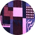 thumbnail image 1 of Ahgly Company Indoor Round Abstract Purple Modern Area Rugs, 4' Round, 1 of 4