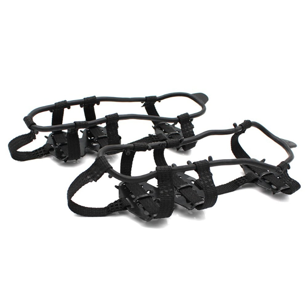 24Teeth Steel Claws Crampons Spikes Non-slip Ice Snow Climbing Shoes Cover NEW 