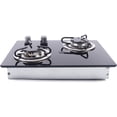thumbnail image 3 of Miumaeov 2 Burner Caravan Gas Stove Built-in Cooker Hob 0.31in Tempered Glass Cooktop Cooker for Caravan Boat RV Camper Knob Control 15 x 11.8 x 2.8in, 3 of 9