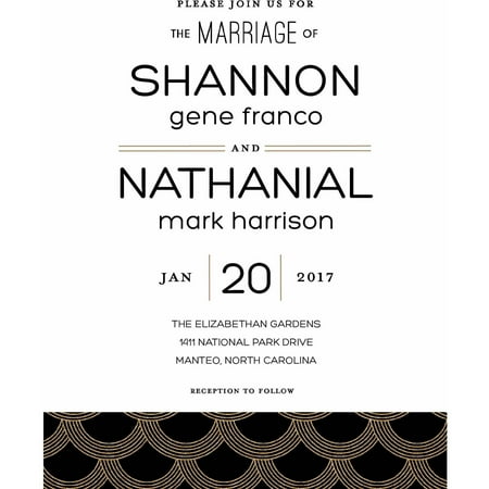 Deco Pattern Standard Wedding Invitation