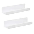 thumbnail image 1 of Estantes De Pared Flotantes De Acrílico De 2 Piezas Estantes De Repisa De Pared Modernos Para Dormitorio Blanco, 1 of 8