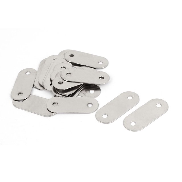Unique Bargains 39mm x 16mm Straight Corner Fixing Brackets Flat Mending Repair Plates 20PCS