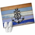 thumbnail image 2 of Nautical Washable Small Entryway Area Rugs 2'x3', Vintage Black Anchor Rudder Stars Blue Wood Grain Low Pile Throw Rug Non-Slip Sturdy Edge Binding Carpet for Front Door Floor Room Entry, 2 of 9