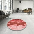 thumbnail image 4 of Ahgly Company Machine Washable Indoor Round Transitional Red Area Rugs, 5' Round, 4 of 7