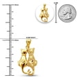 thumbnail image 4 of Gold Sitting Cats Charm - 10 Karat Solid Gold - Animal Pendants, 4 of 5