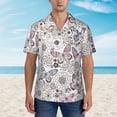 thumbnail image 2 of Pofeuu Vintage Butterflies Print Hawaiian Shirt for Men Sleeves Casual Button Down Summer Beach Dress Shirts T-Shirts,Small, 2 of 7