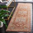 thumbnail image 2 of SAFAVIEH Valencia James Oriental Polyester Runner Rug, Rust/Beige Blue, 2' x 8', 2 of 8
