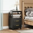 thumbnail image 6 of May in Color Tall Nightstand Set of 2, Side Table with 2 Drawers and Open Shelf on Top, for Bedroom, Living Room, Home Office, Black, 6 of 10