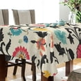 thumbnail image 4 of Yayeee Tablecloths for Rectangular Tables 54 x 54 inch Party Table Cover, Beige Red Floral, 4 of 6