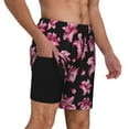thumbnail image 2 of Kdxio Lilies Flowers Print Men's Swim Trunks with Compression Liner 7 Inch Inseam Quick Dry Swim Shorts, 2 of 7
