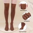 thumbnail image 2 of Loritta 4 Pairs Women Thigh High Socks Cotton Long Over the Knee Socks Size 6-9, 2 of 8
