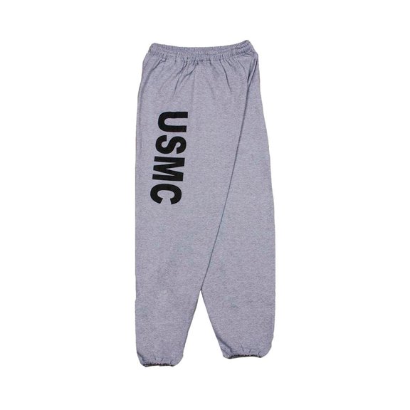 FOX OUTDOOR PRODUCTS Men's USMC Print Sweatpants, Outdoor Sports Jogger Pants with Drawstring Closure & Elastic Waistband, Gray, XX-Large