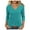 Mint Green, variant on EchfiProm T-Shirts for Women Trendy Army Green Tops V-Neck Plain 3/4 Sleeve Temperament Pullover Relaxed Fit Womens