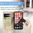 thumbnail image 4 of Cartoon Case for iPhone 13(2021), Allytech Embossed Animal PU Leather Impact Resistant TPU Back Card Slots Magnetic Closure Hand Strap Stand Cover for iPhone 13 6.1" 2021, Gold, 4 of 4
