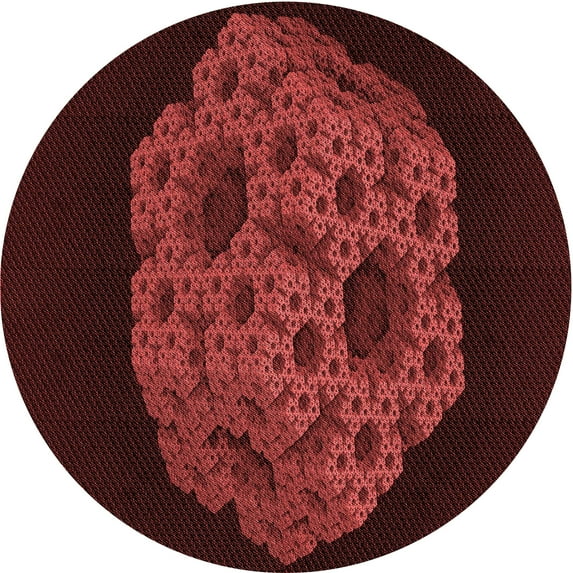 Ahgly Company Machine Washable Indoor Round Transitional Red Area Rugs, 5' Round
