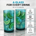 thumbnail image 2 of Acrylic Glasses Drinkware - 6 Piece Unbreakable Plastic Tumblers - BPA-Free, Reusable Plastic Drinking Glasses for Home & Outdoors - Lead-Free & Dishwasher Safe - Turquoise - (16oz), 2 of 8