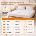thumbnail image 5 of Vccoem Heated Mattress Pad Queen Size, Dual Zone Electric Bed Warmer with 9 Heat Settings & 4 Timer Options, Machine Washable, White, 5 of 11
