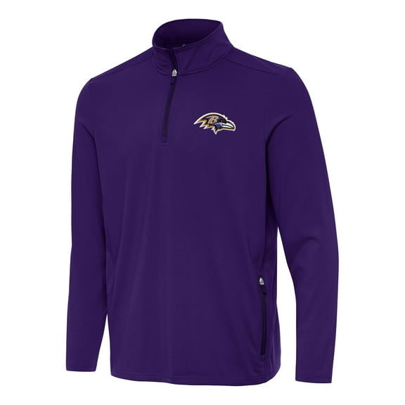 Men's Antigua  Purple Baltimore Ravens Perilous Quarter-Zip Pullover Top