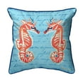 thumbnail image 1 of Betsy Drake ZP100B 22 x 22 Po Corail Chevaux de Mer Bleu Extra Grand Oreiller à Fermeture Éclair, 1 of 1