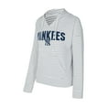 thumbnail image 2 of Women's Concepts Sport White/Gray New York Yankees Liftoff Striped V-Neck Hoodie, 2 of 3