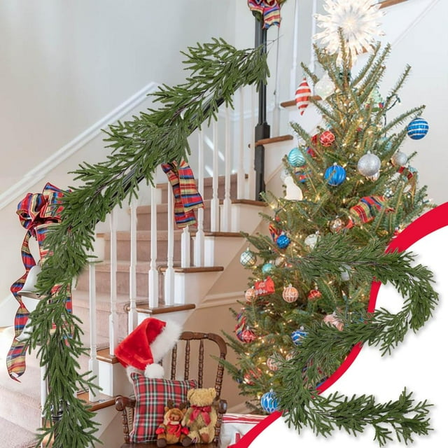 Feltree Artificial Christmas Rattan Garland, 200 Inch Flexible Fake Pine Garland for Wall Hanging, DIY Bendable Christmas Decorations for Home, Wedding, Party, All Year Round Decoration
