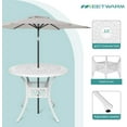 thumbnail image 3 of MEETWARM 35.4 inches Round Patio Dinning Table, Outdoor Cast Aluminum Dinning Table with 2" Umbrella Hole, White, 3 of 7